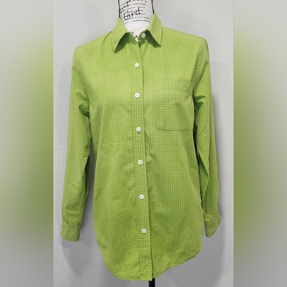 Jones New York Tops - Jones New York Sport Women's Button Up Long Sleeve Roll Tab Green Shirt Size S